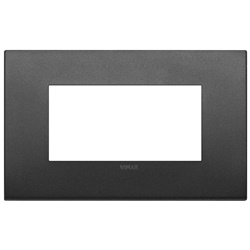 Placca Classic 4 moduli metallo finitura grafite matt per installazioni elettriche