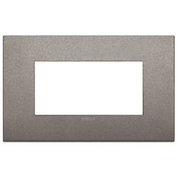 Placca Classic 4 moduli metallo titanio matt per impianti elettrici