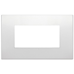 Placca Classic 4 moduli metallo perla matt design elegante uso civile e industriale