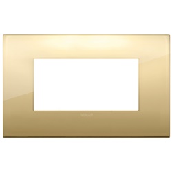 Placca Classic 4 moduli metallo finitura oro per impianti elettrici