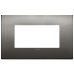 Placca Classic 4 moduli metallo cromo nero per impianti elettrici