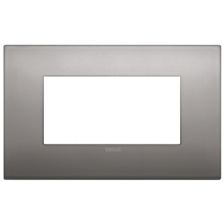 Placca Classic 4 moduli metallo nichel nero per impianti elettrici
