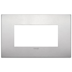 Placca Classic 4 moduli alluminio naturale per installazioni elettriche