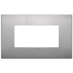 Placca Classic 4 moduli alluminio finitura lava per impianti elettrici