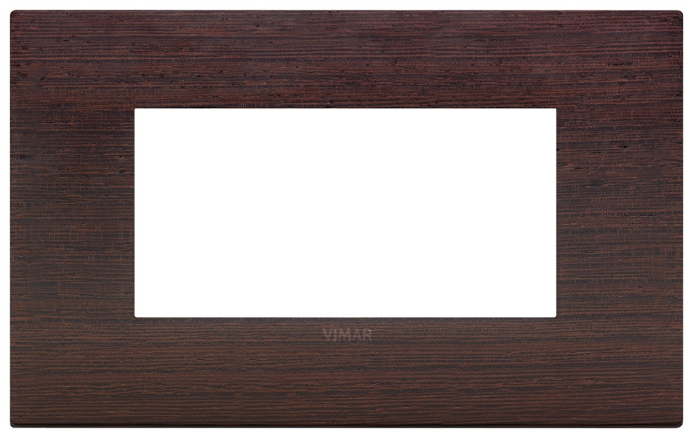 Placca Classic 4 moduli legno naturale Wengé per installazioni elettriche