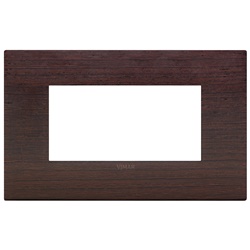 Placca Classic 4 moduli legno naturale Wengé per installazioni elettriche