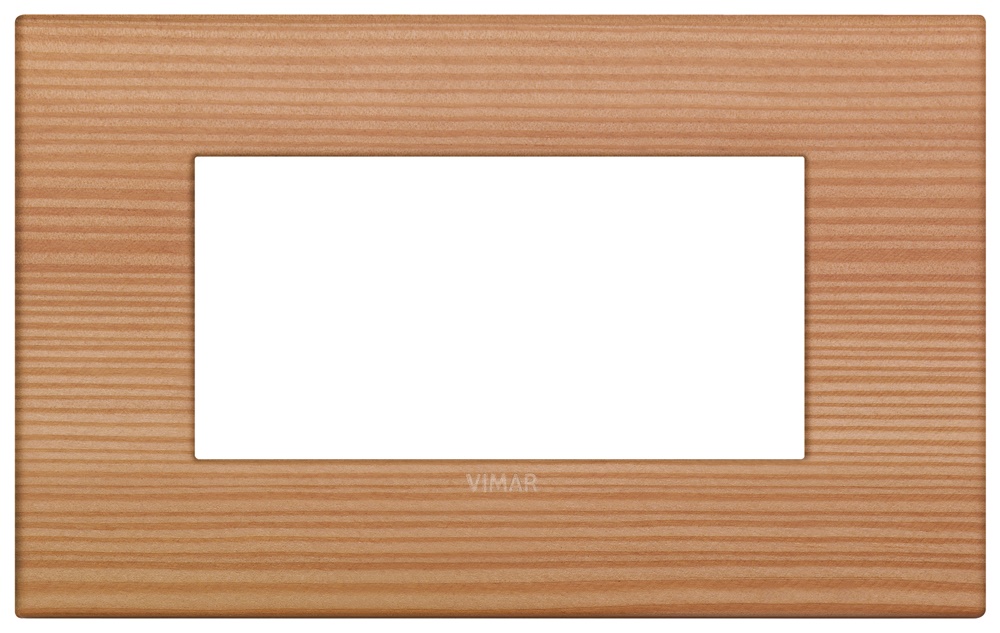 Placca Classic 4 moduli legno naturale larice per installazioni elettriche