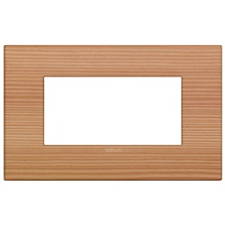 Placca Classic 4 moduli legno naturale larice per installazioni elettriche