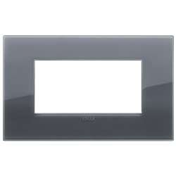 Placca Classic 4 moduli tecnopolimero Reflex grigio fumé per installazioni elettriche