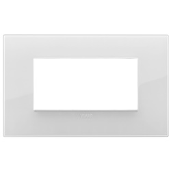 Placca Classic 4 moduli tecnopolimero Reflex ghiaccio per impianti elettrici