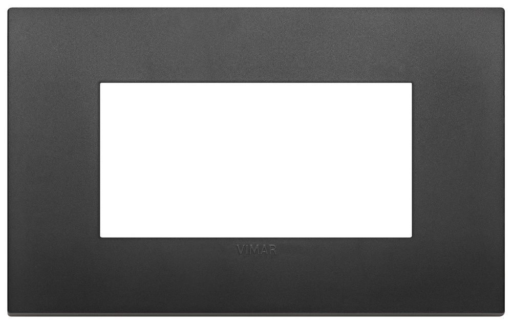 Placca Classic 4 moduli tecnopolimero nero per impianti elettrici