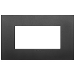 Placca Classic 4 moduli tecnopolimero nero per impianti elettrici