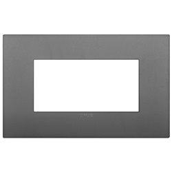Placca Classic 4 moduli tecnopolimero grigio per installazioni elettriche