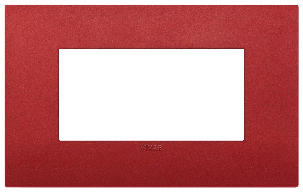 Placca Classic 4 moduli tecnopolimero rosso opaco per impianti elettrici