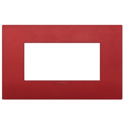 Placca Classic 4 moduli tecnopolimero rosso opaco per impianti elettrici