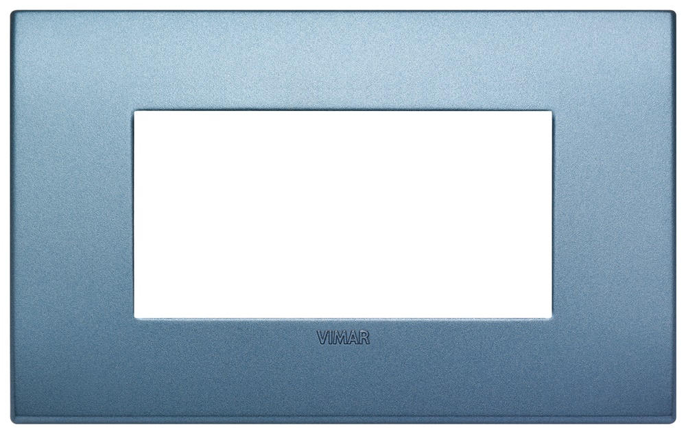 Placca Classic 4 moduli tecnopolimero blu opaco per installazioni elettriche