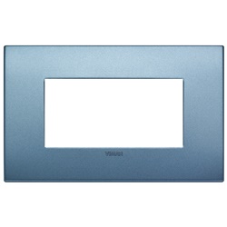 Placca Classic 4 moduli tecnopolimero blu opaco per installazioni elettriche