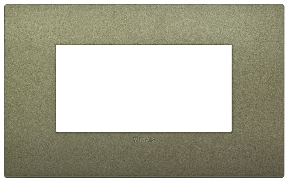Placca Classic 4 moduli tecnopolimero verde opaco per installazioni elettriche