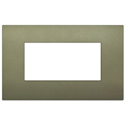 Placca Classic 4 moduli tecnopolimero verde opaco per installazioni elettriche