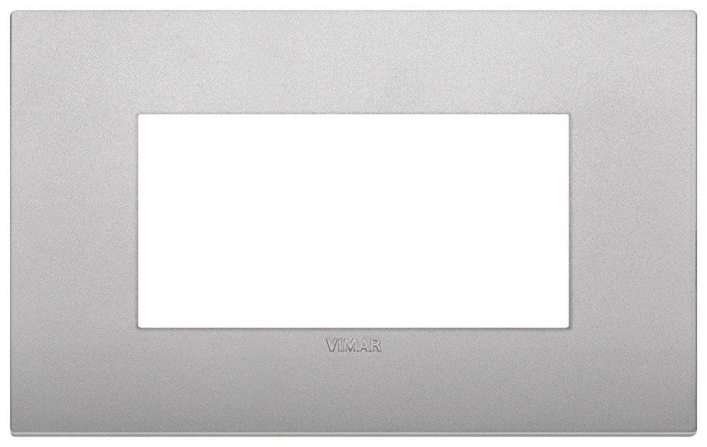 Placca Classic 4 moduli tecnopolimero silver matt per impianti elettrici