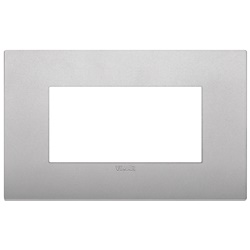 Placca Classic 4 moduli tecnopolimero silver matt per impianti elettrici