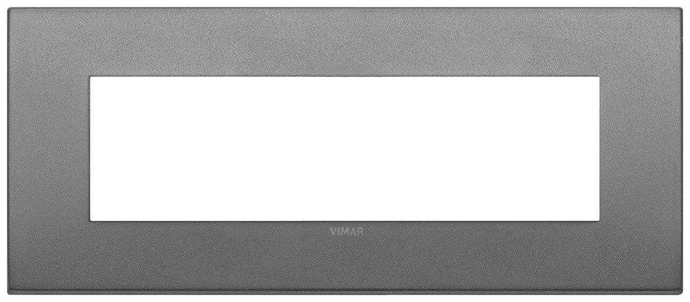 Placca Classic 7 moduli metallo ardesia matt per impianti elettrici