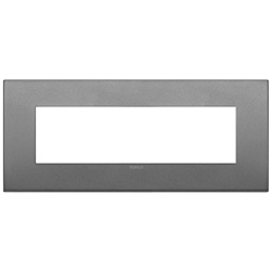 Placca Classic 7 moduli metallo ardesia matt per impianti elettrici