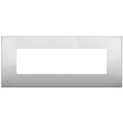 Placca Classic 7 moduli metallo argento per installazioni elettriche