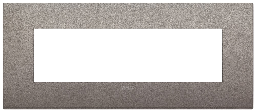 Placca Classic 7 moduli metallo titanio matt per installazioni elettriche