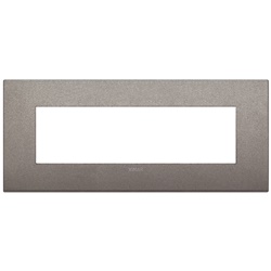 Placca Classic 7 moduli metallo titanio matt per installazioni elettriche