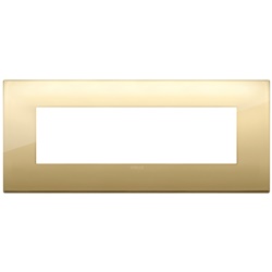 Placca Classic 7 moduli metallo finitura oro per impianti elettrici