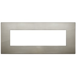 Placca Classic 7 moduli acciaio spazzolato metallo per installazioni elettriche