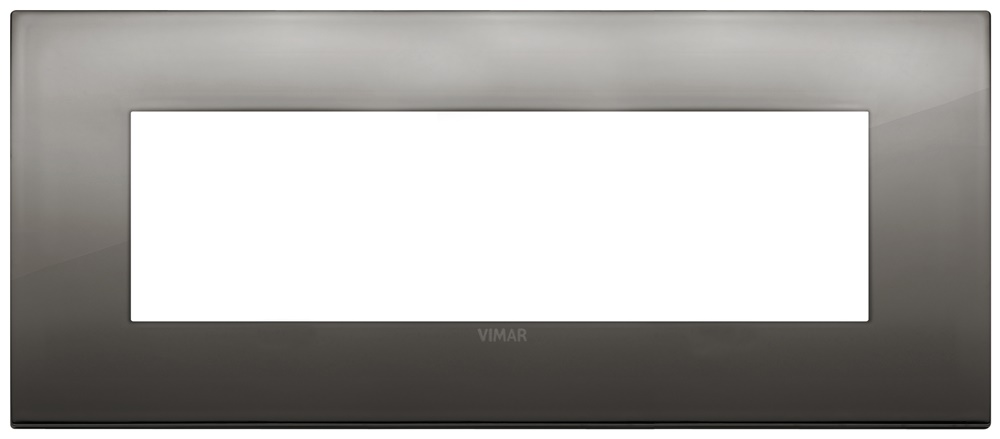 Placca Classic 7 moduli metallo cromo nero per impianti elettrici