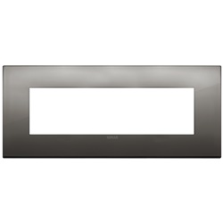 Placca Classic 7 moduli metallo cromo nero per impianti elettrici