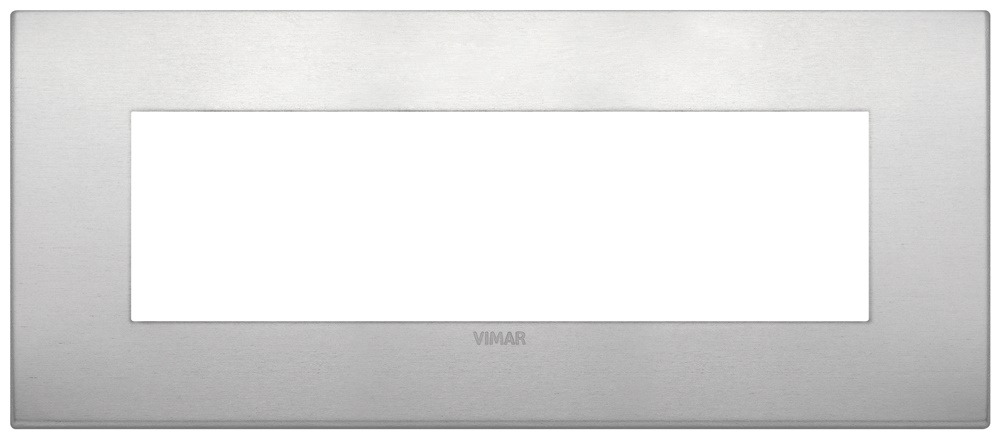 Placca Classic 7 moduli alluminio naturale per installazioni elettriche