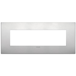 Placca Classic 7 moduli alluminio naturale per installazioni elettriche