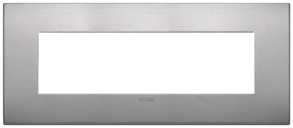 Placca Classic 7 moduli alluminio finitura lava per impianti elettrici