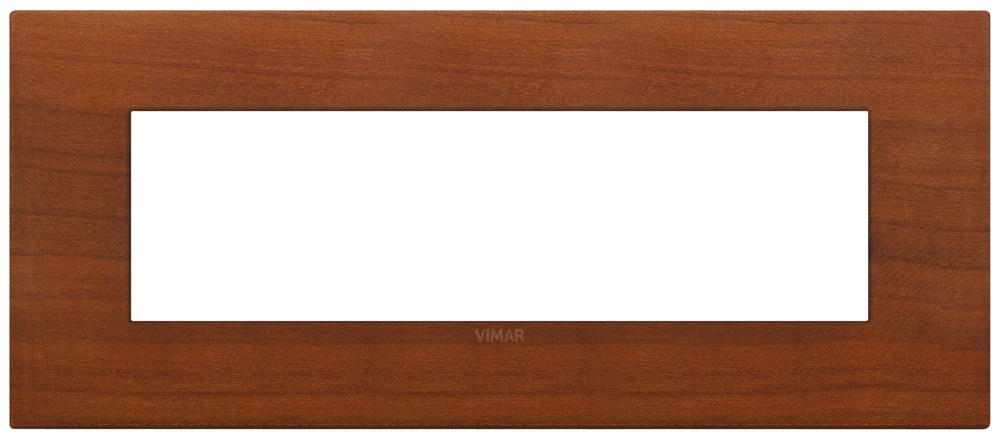 Placca Classic 7 moduli legno naturale ciliegio per impianti elettrici