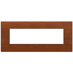 Placca Classic 7 moduli legno naturale ciliegio per impianti elettrici