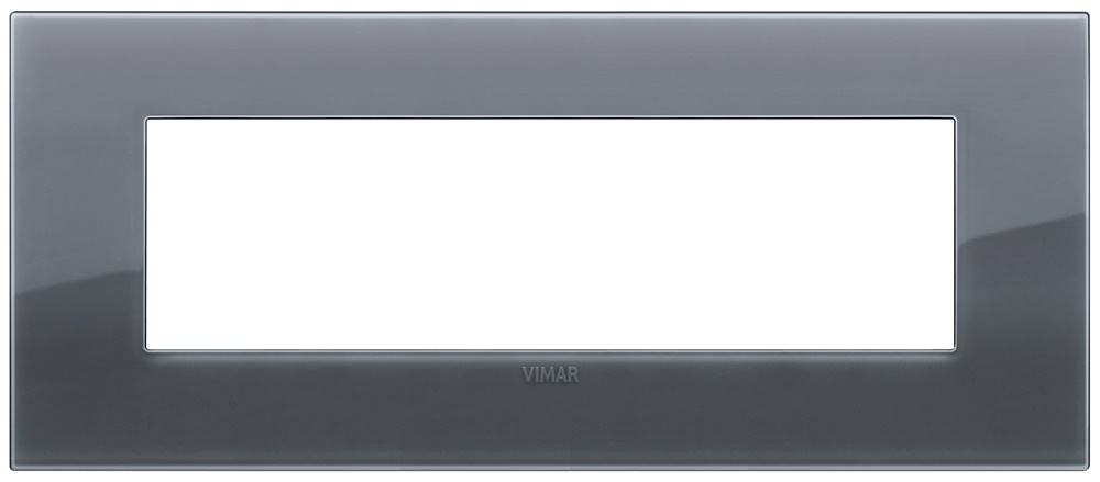 Placca Classic 7 moduli tecnopolimero Reflex grigio fumé per impianti elettrici