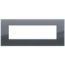 Placca Classic 7 moduli tecnopolimero Reflex grigio fumé per impianti elettrici