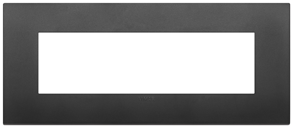 Placca Classic 7 moduli tecnopolimero nero per impianti elettrici