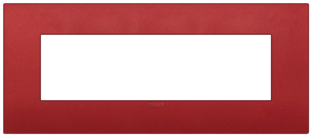 Placca Classic 7 moduli tecnopolimero rosso opaco per impianti elettrici