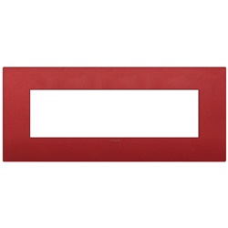 Placca Classic 7 moduli tecnopolimero rosso opaco per impianti elettrici