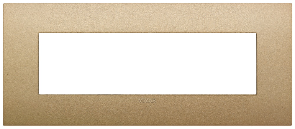 Placca Classic 7 moduli tecnopolimero oro matt per installazioni elettriche