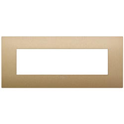 Placca Classic 7 moduli tecnopolimero oro matt per installazioni elettriche