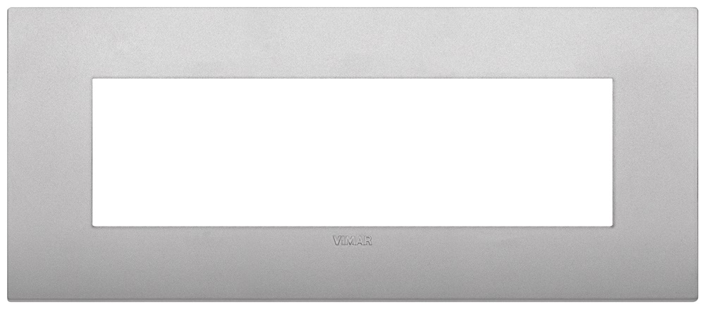 Placca Classic 7 moduli tecnopolimero silver matt per installazioni elettriche