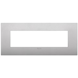Placca Classic 7 moduli tecnopolimero silver matt per installazioni elettriche