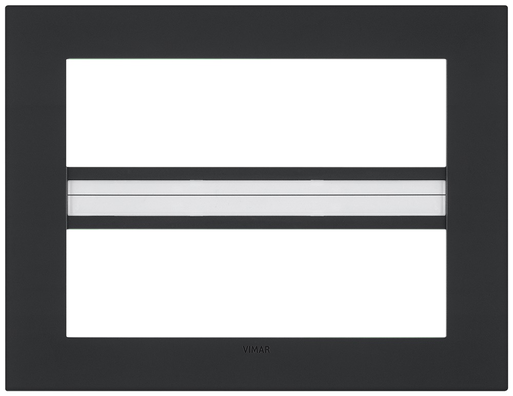 Placca Classic 14 moduli tecnopolimero nero per installazioni elettriche