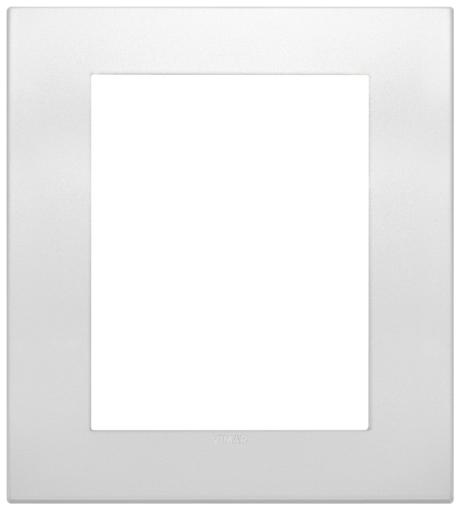 Placca Classic 8 moduli metallo finitura perla matt per installazioni elettriche